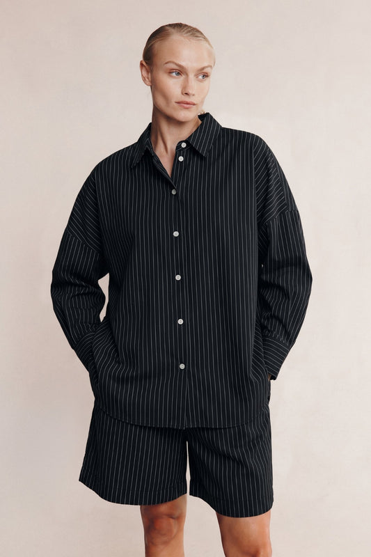 Marle | Mella Shirt | Black Pinstripe | Palm Boutique