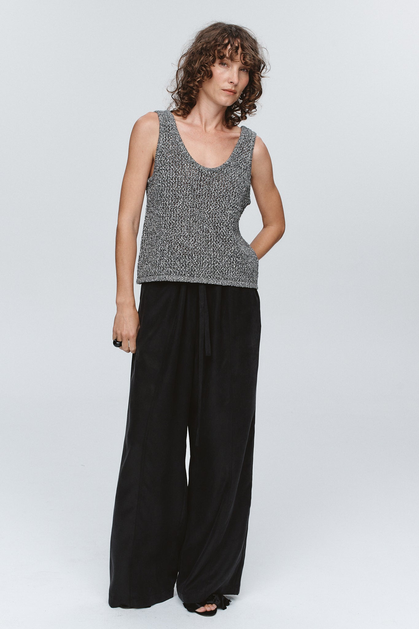 Marle | Nova Top | Black Ivory Melange | Palm Boutique