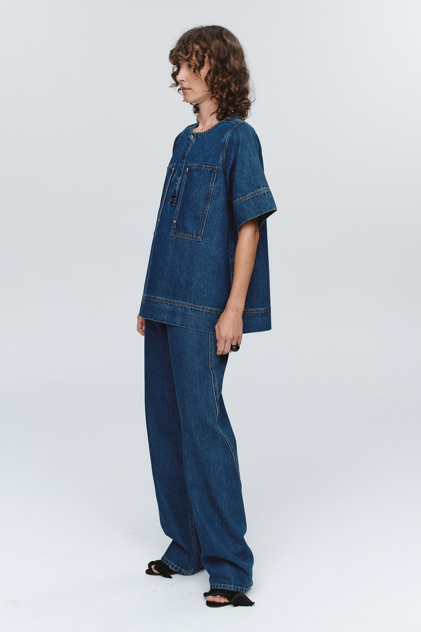 Marle | Patch Pocket Shirt | Washed Indigo | Palm Boutique