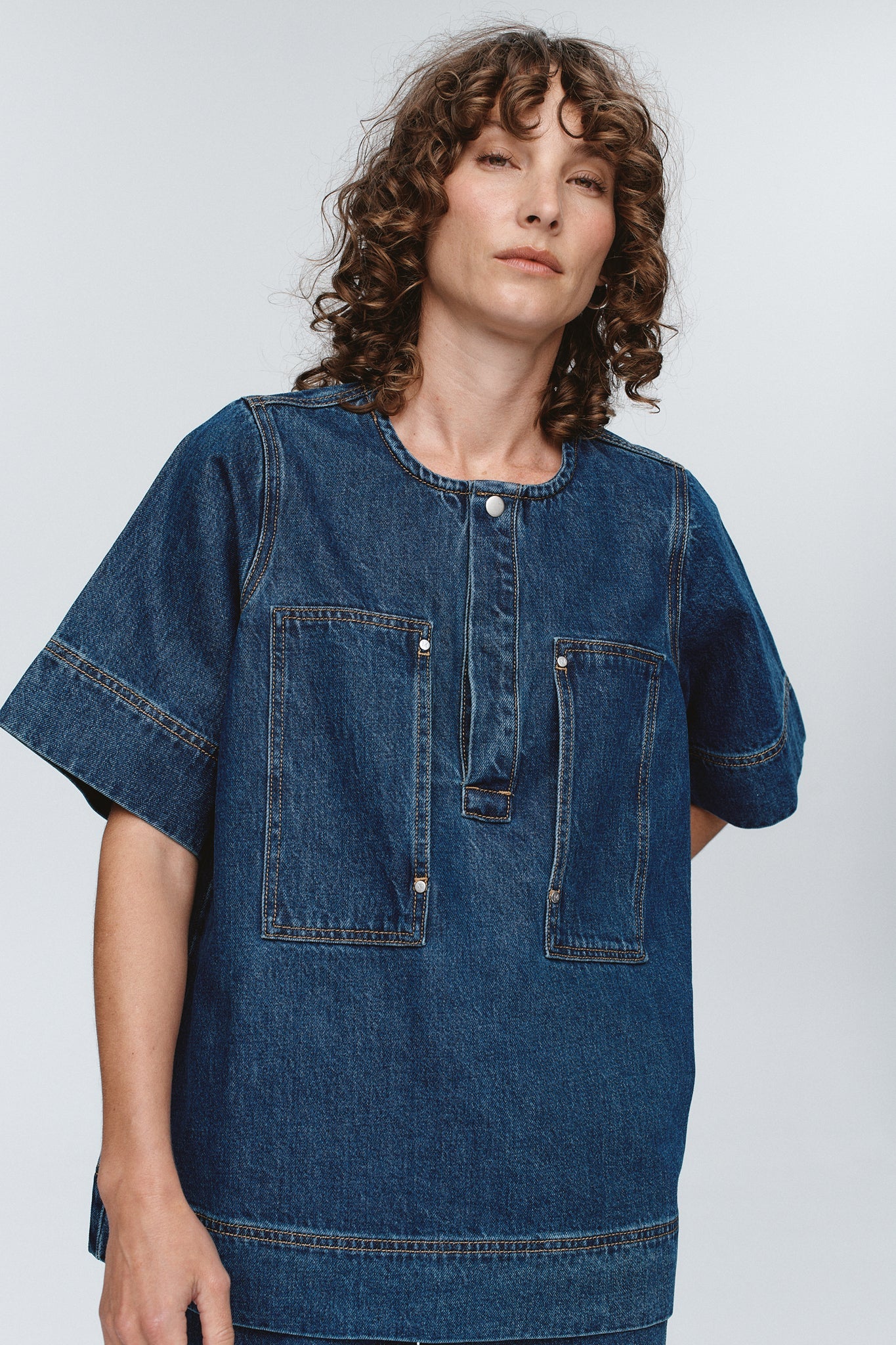 Marle | Patch Pocket Shirt | Washed Indigo | Palm Boutique