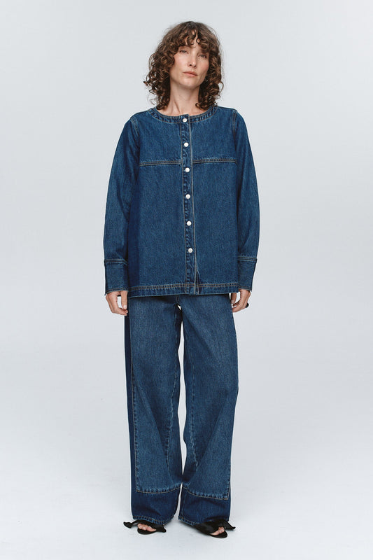 Marle | Seam Shirt | Washed Indigo | Palm Boutique