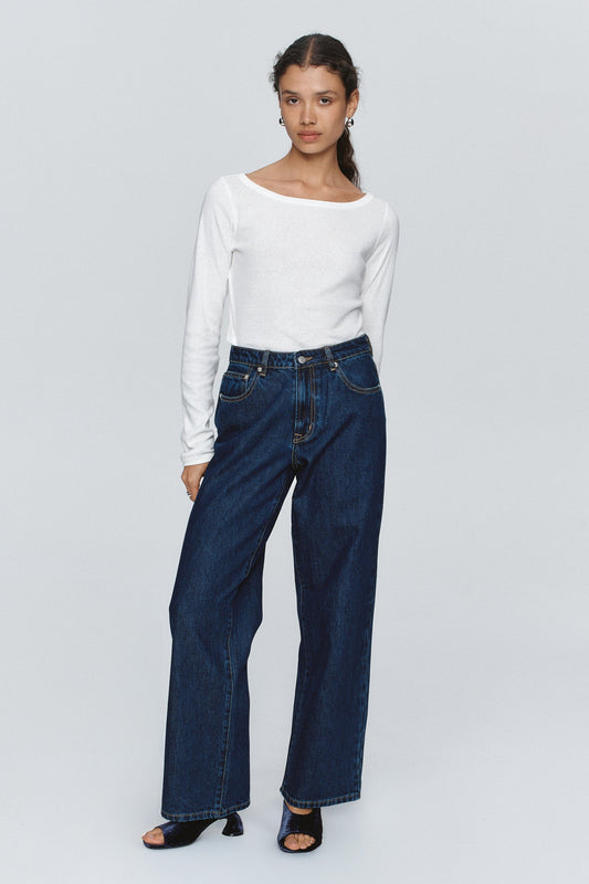 Marle | Wide Leg Jean | Washed Indigo | Palm Boutique