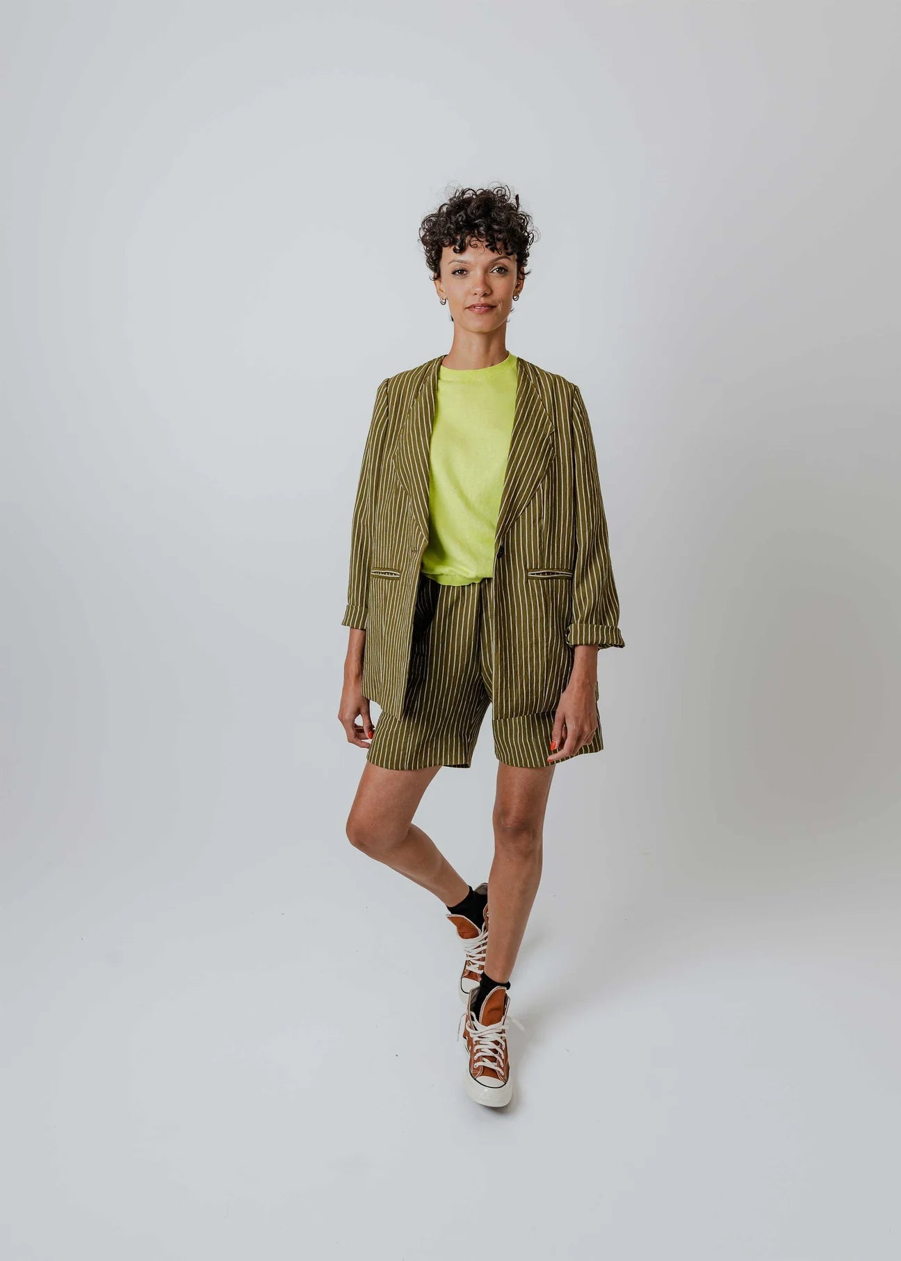 New Lands | Super Short| Moss Stripe | Palm Boutique