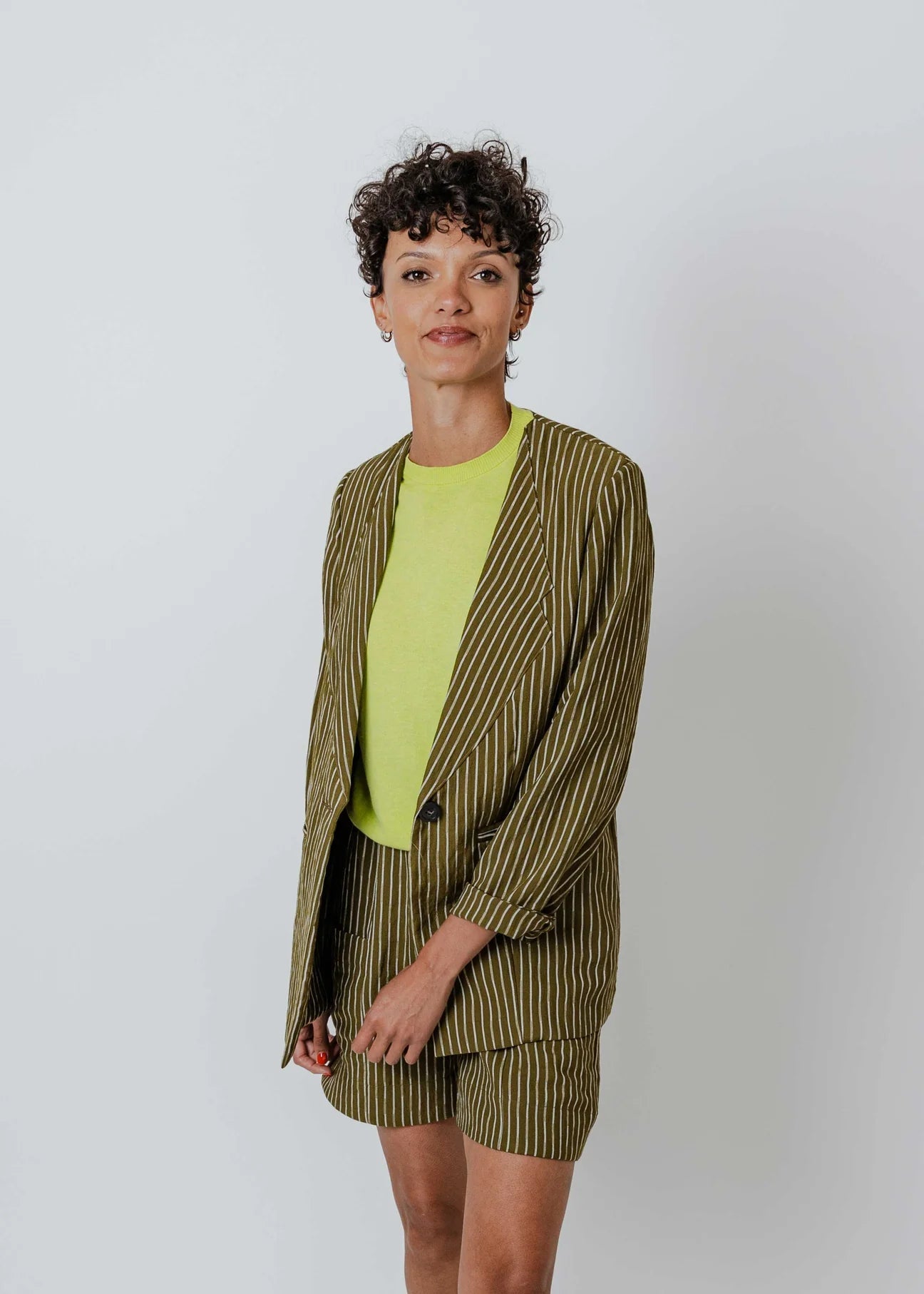 New Lands | Super Short| Moss Stripe | Palm Boutique