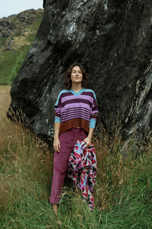 New Lands | Treadlight Trouser | Berry | Palm Boutique