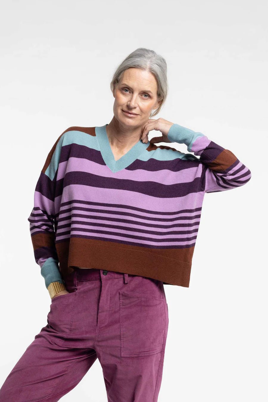 Newlands | Griddy Sweater | Multi Stripe | Palm Boutique