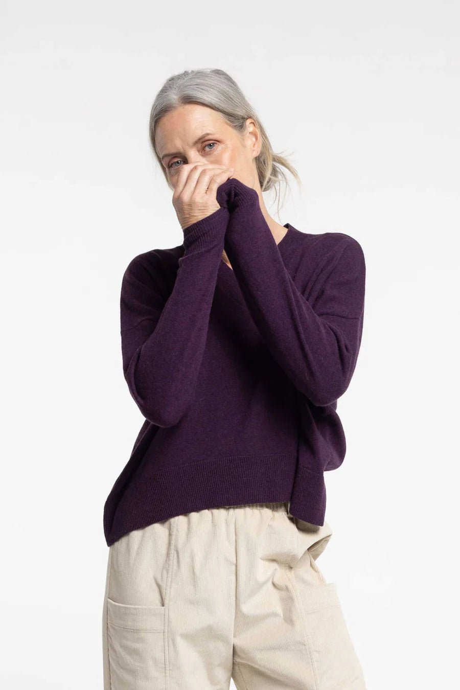 Newlands | Griddy Sweater | Plum | Palm Boutique