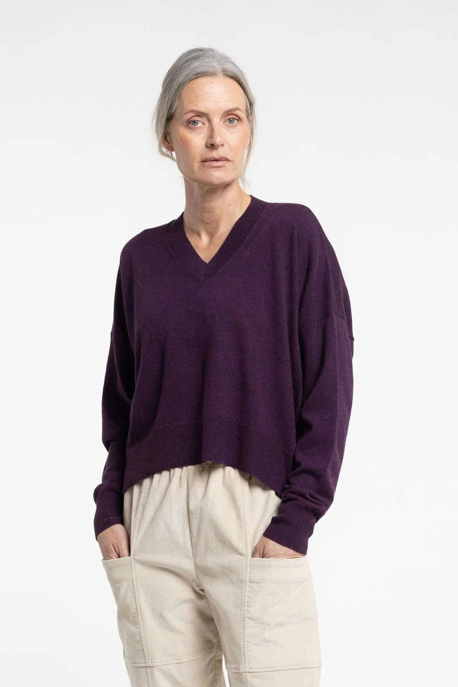 Newlands | Griddy Sweater | Plum | Palm Boutique