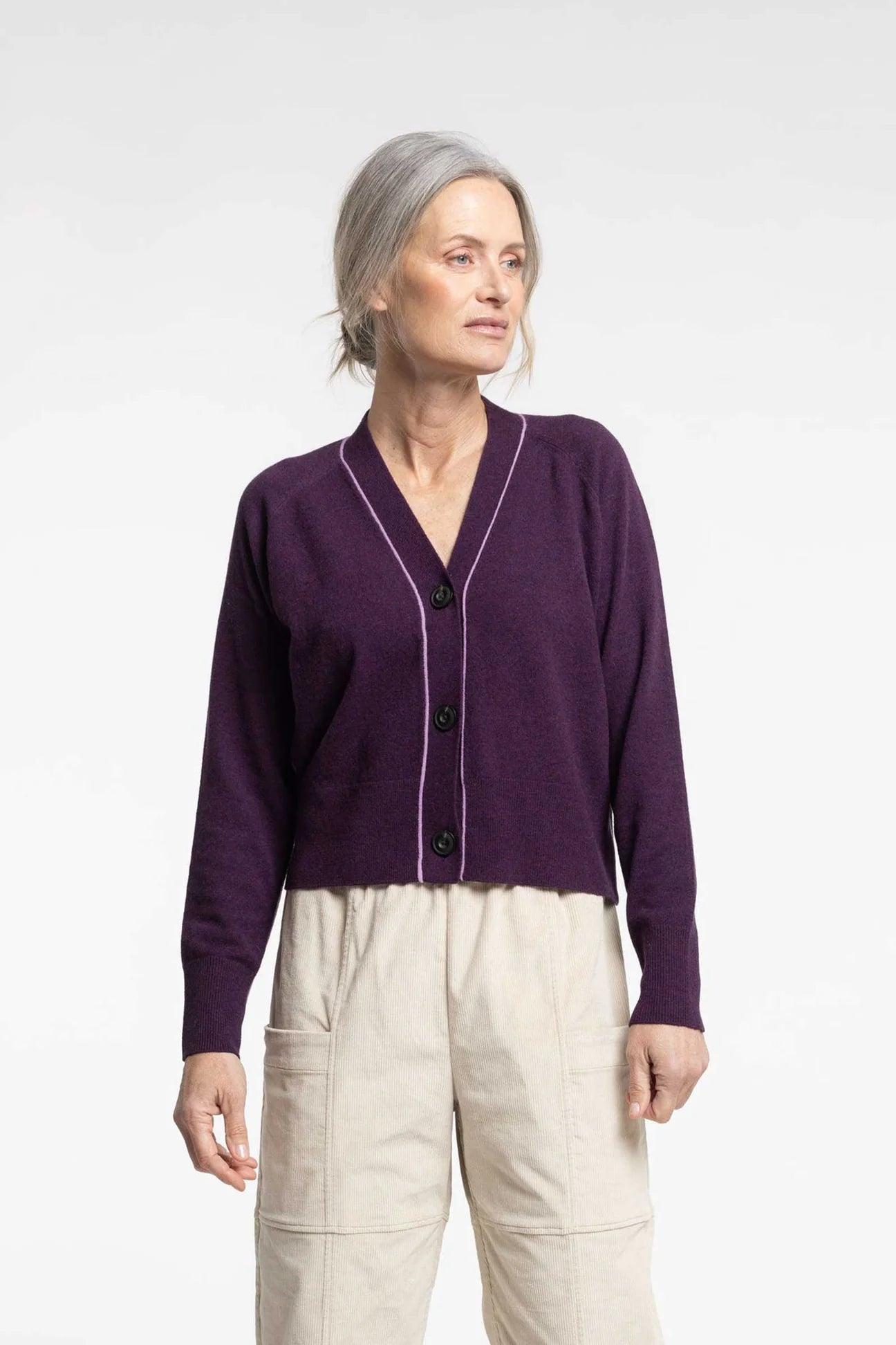 Newlands | Twizel Cardi | Plum | Palm Boutique