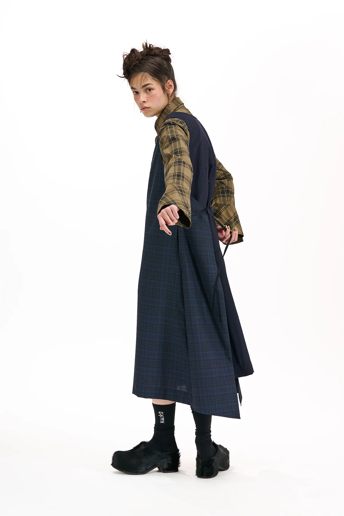 NOM*d | Detached Pinafore | Navy Check | Palm Boutique