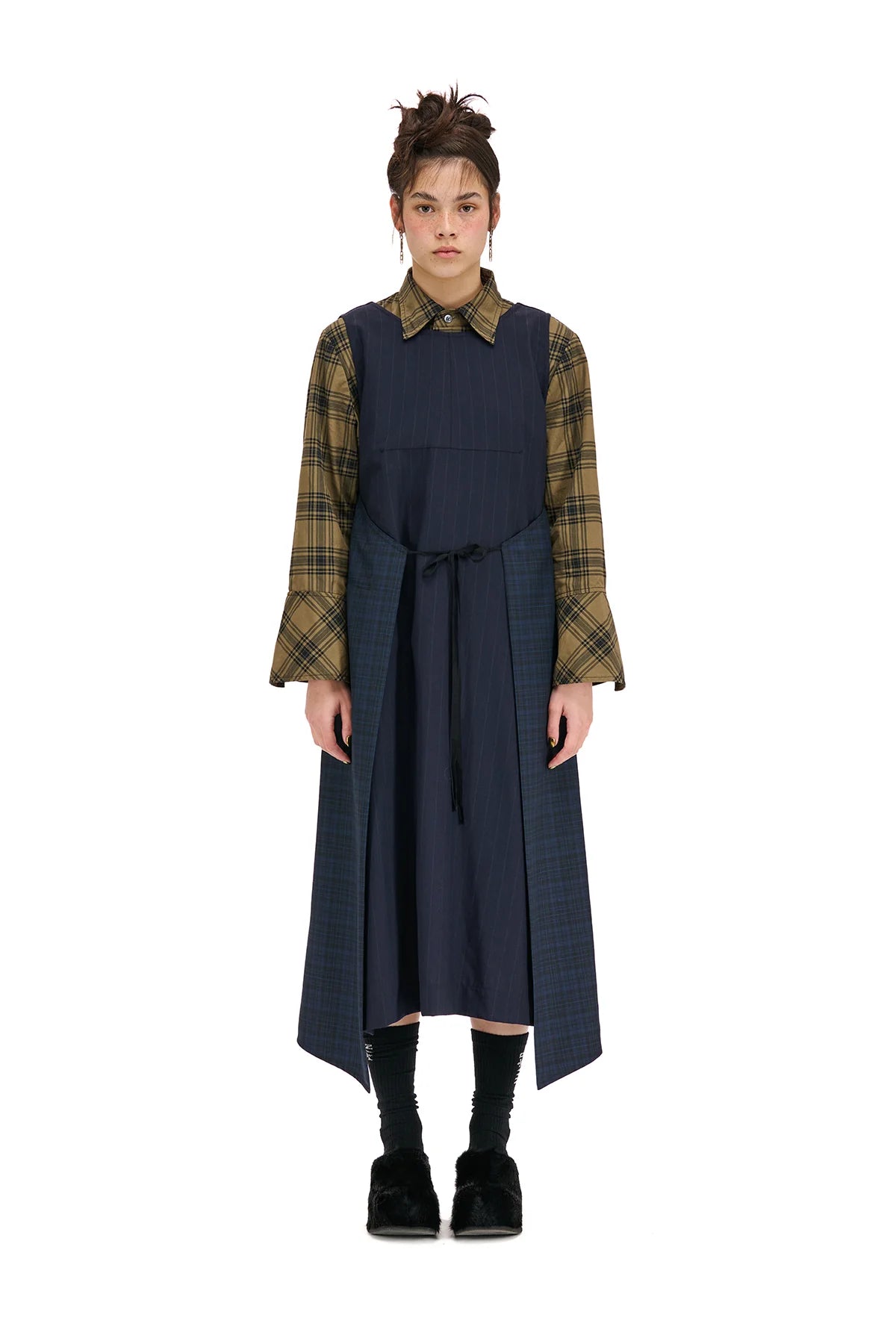 NOM*d | Detached Pinafore | Navy Check | Palm Boutique
