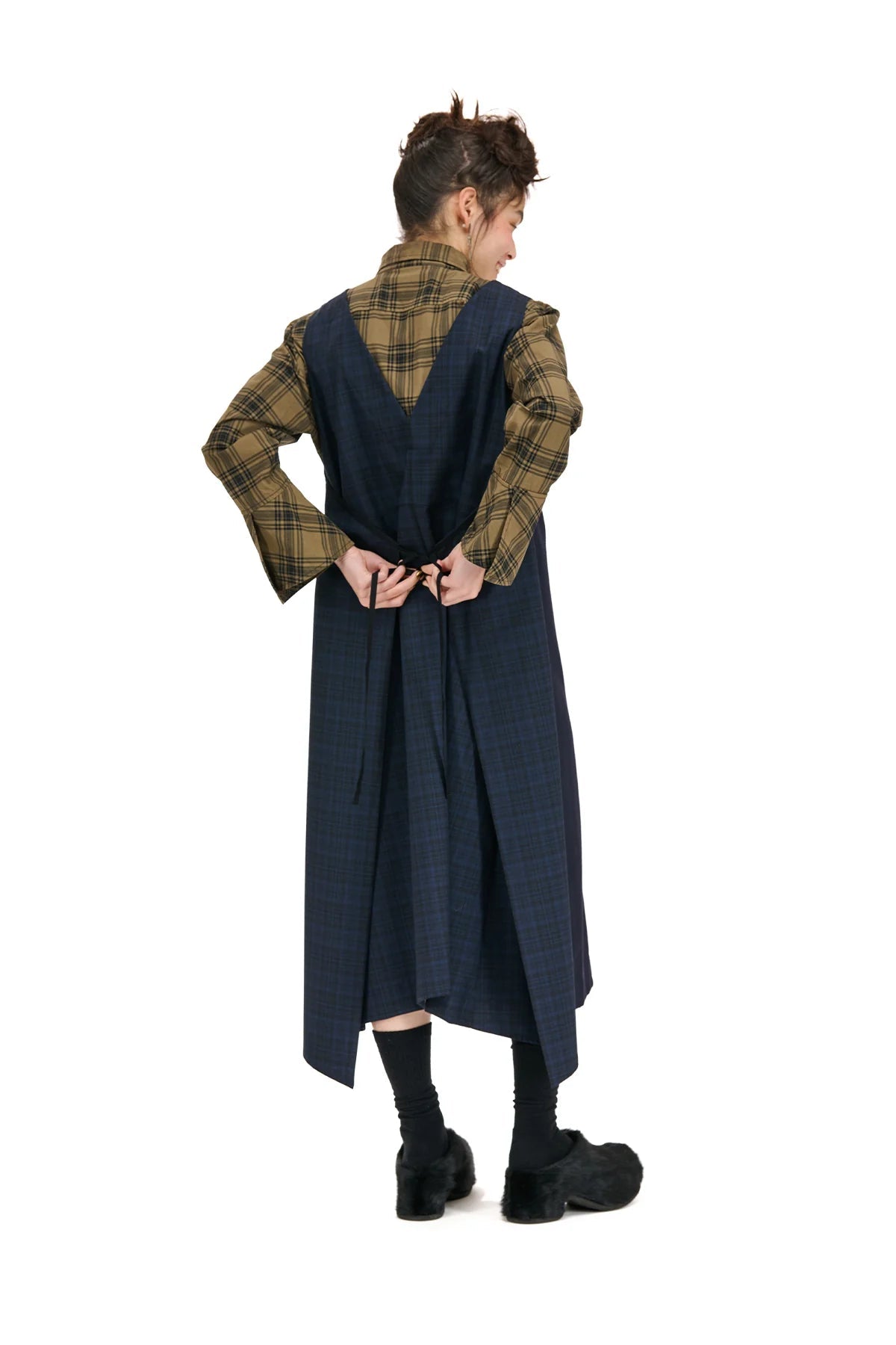 NOM*d | Detached Pinafore | Navy Check | Palm Boutique