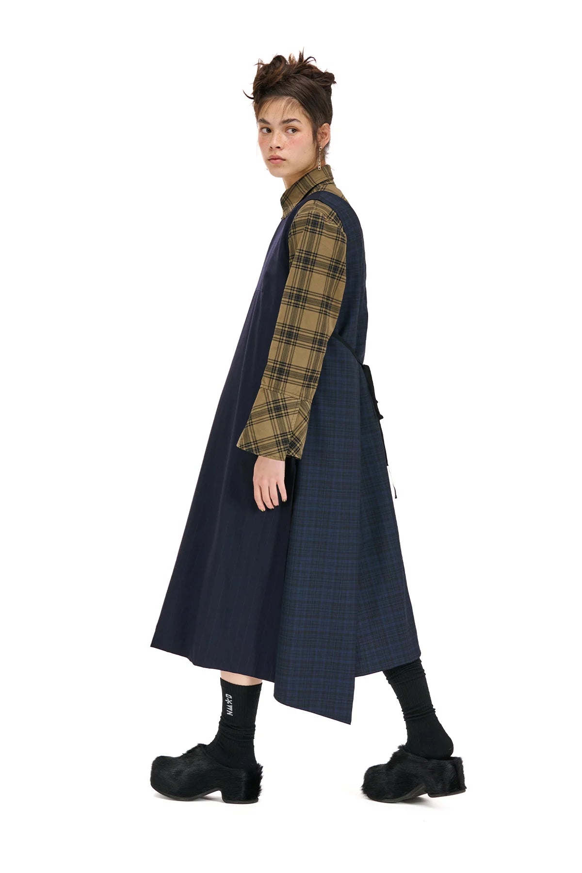 NOM*d | Detached Pinafore | Navy Check | Palm Boutique