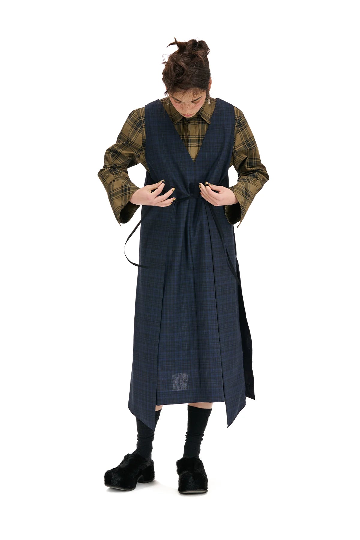 NOM*d | Detached Pinafore | Navy Check | Palm Boutique
