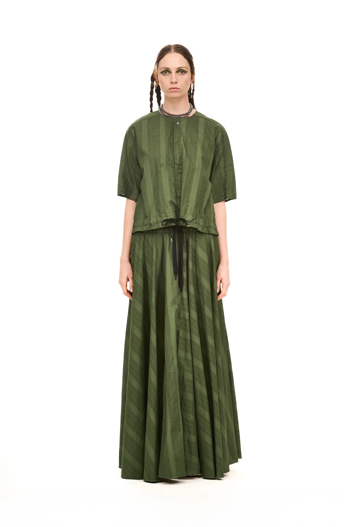 NOM*d | Grid Blouson | Green Olive | Palm Boutique