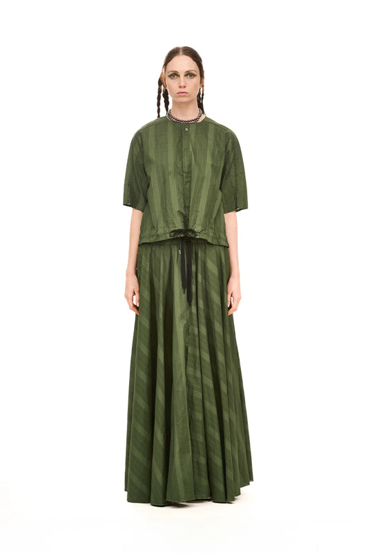 NOM*d | Grid Blouson | Green Olive | Palm Boutique