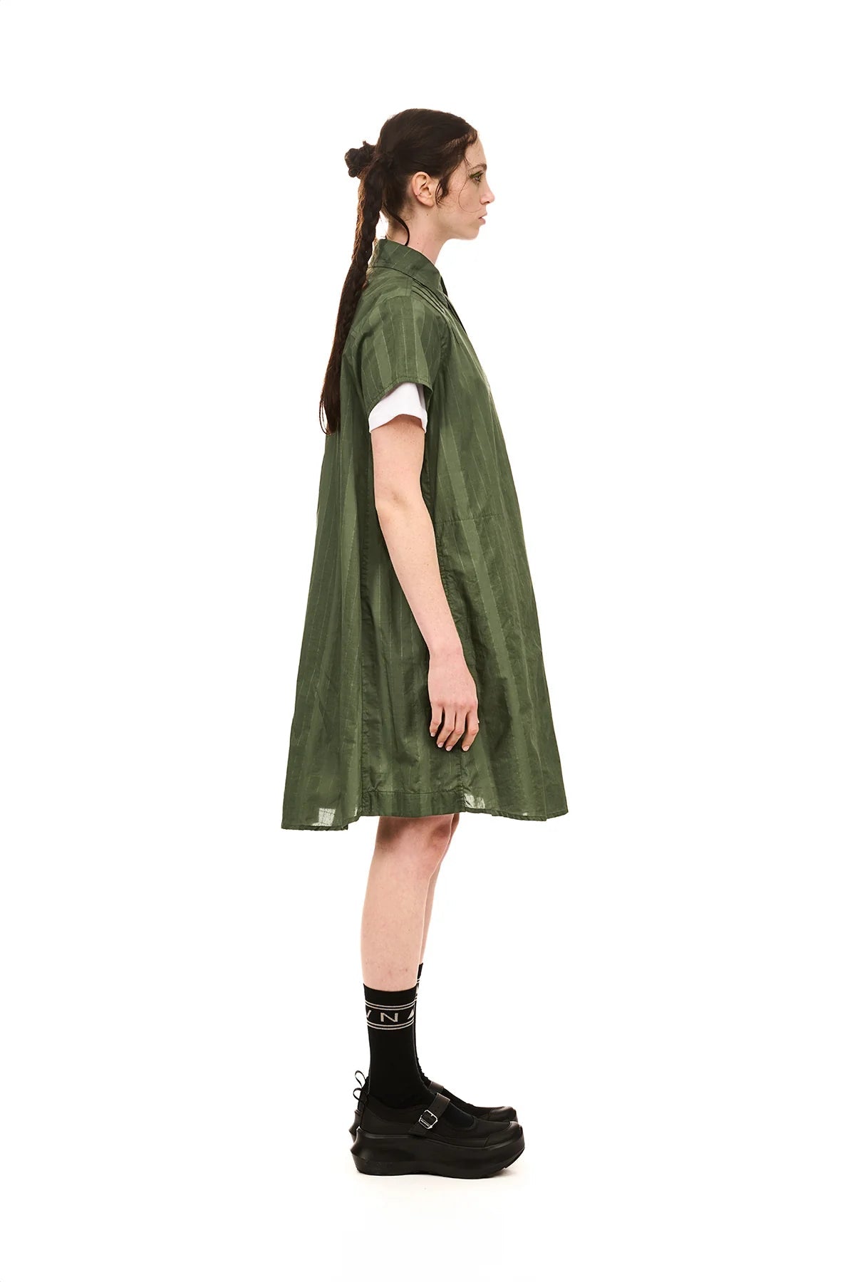 NOM*d | Grid Shirt Dress | Green Olive | Palm Boutique