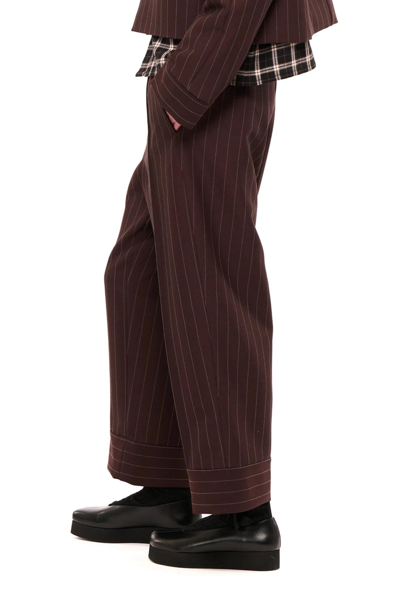 NOM*d | Groove Pant Bonded Pinstripe | Chocolate | Palm Boutique