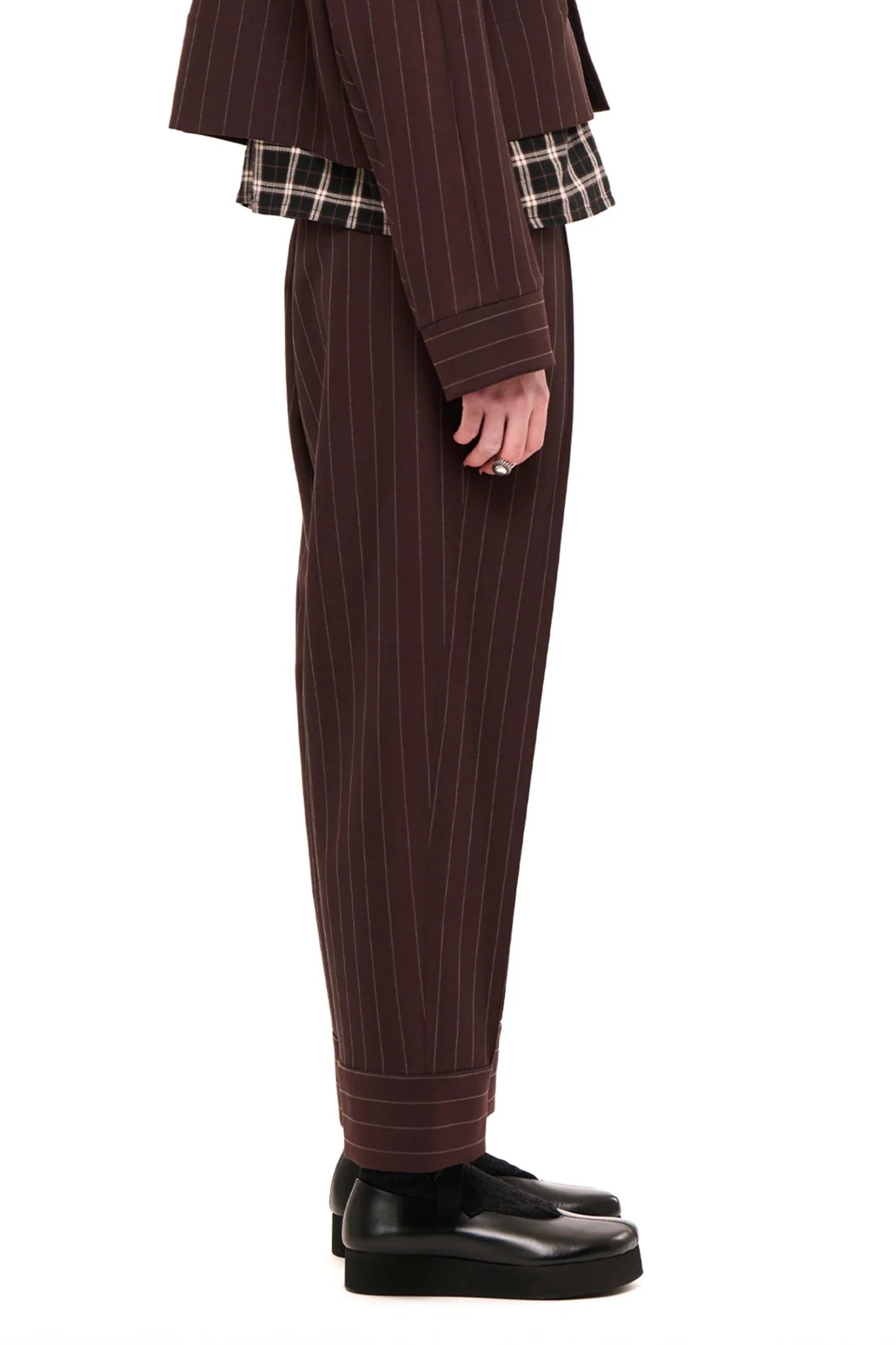 NOM*d | Groove Pant Bonded Pinstripe | Chocolate | Palm Boutique