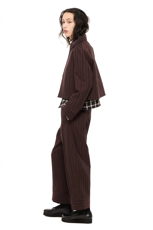 NOM*d | Hero Jacket Bonded Pinstripe | Chocolate | Palm Boutique