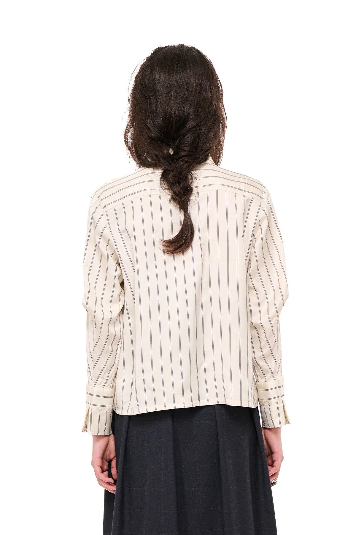 NOM*d | Line Dance Shirt | Cream/Navy Stripe | Palm Boutique