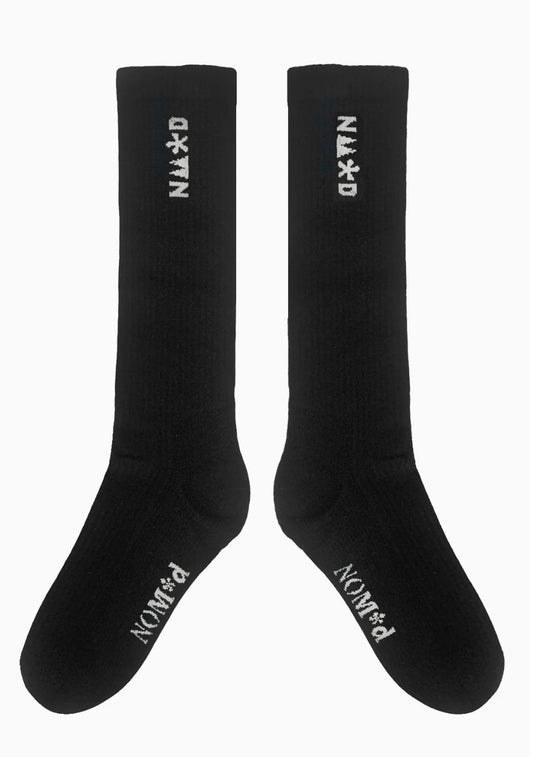 NOM*d | Nu Logo Knee High Sock | Black/Grey | Palm Boutique