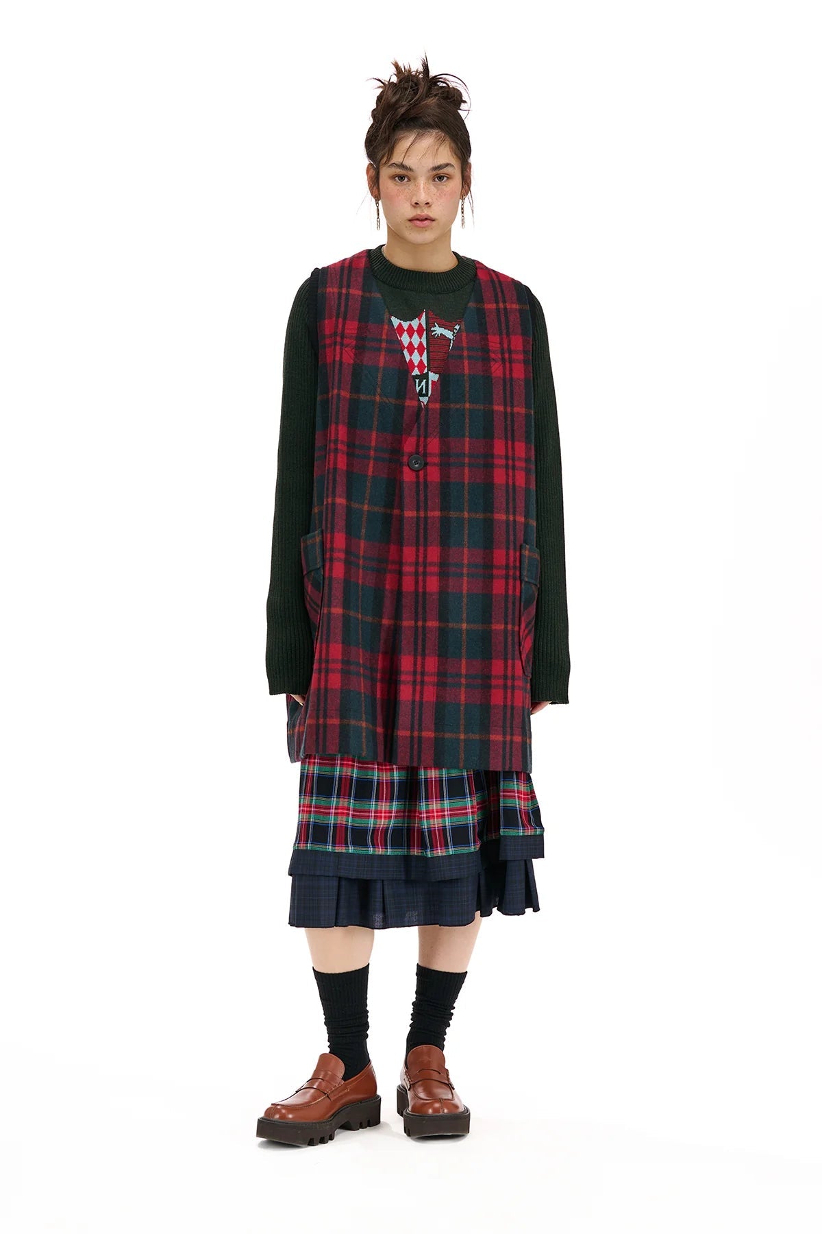 NOM*d | Observation Vest | Tartan Red | Palm Boutique