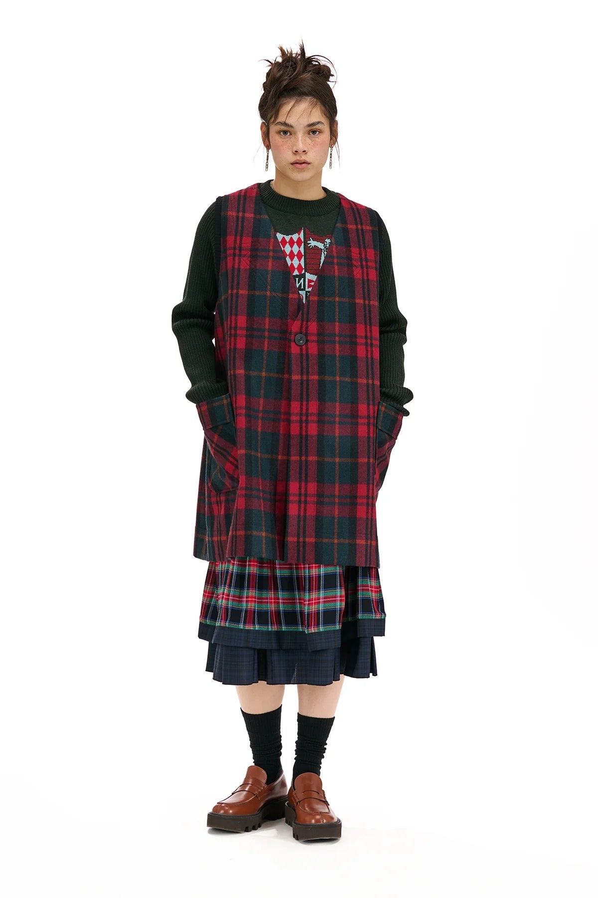 NOM*d | Observation Vest | Tartan Red | Palm Boutique