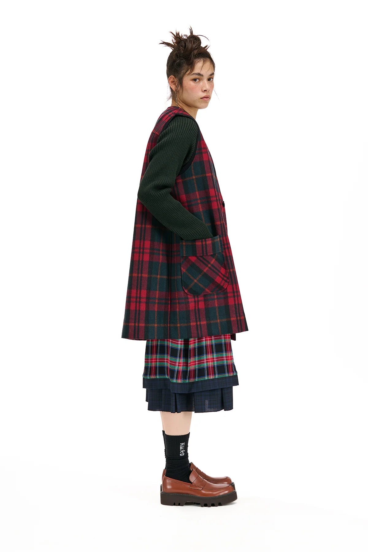 NOM*d | Observation Vest | Tartan Red | Palm Boutique