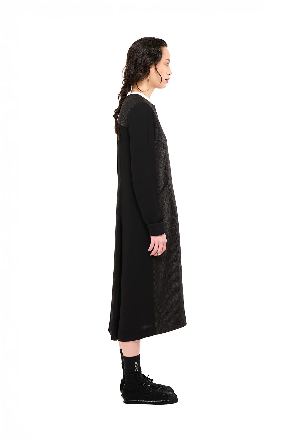 NOM*d | Office Dress Shiny Texture | Black | Palm Boutique
