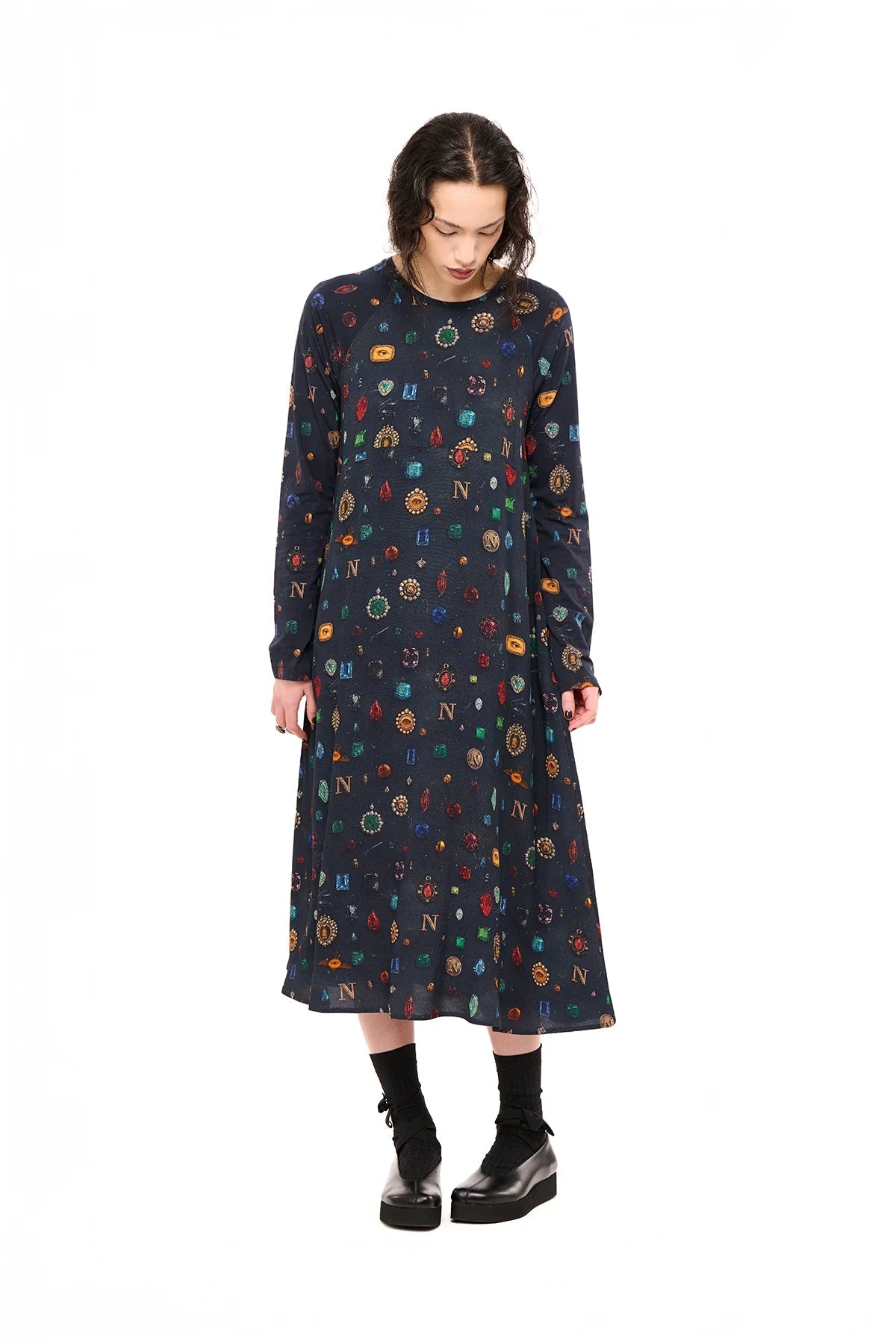 NOM*d | Unmixed Slip Dress | Bejeweled Print | Palm Boutique