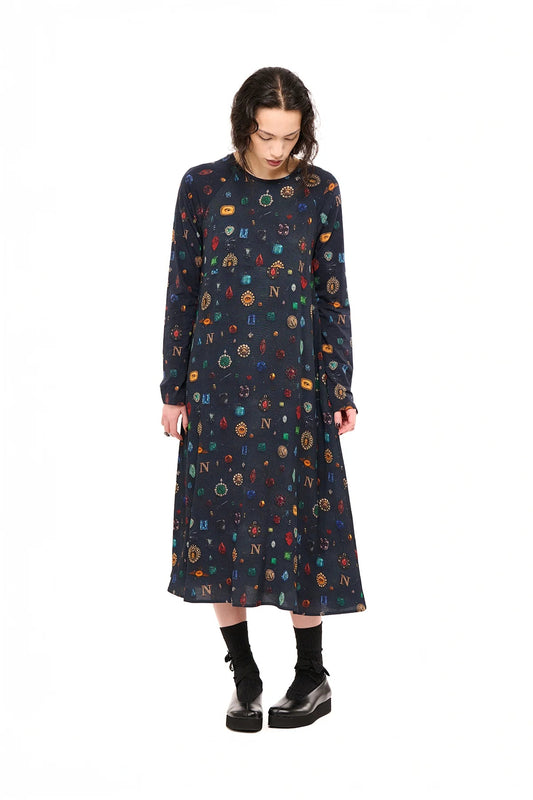 NOM*d | Unmixed Slip Dress | Bejeweled Print | Palm Boutique