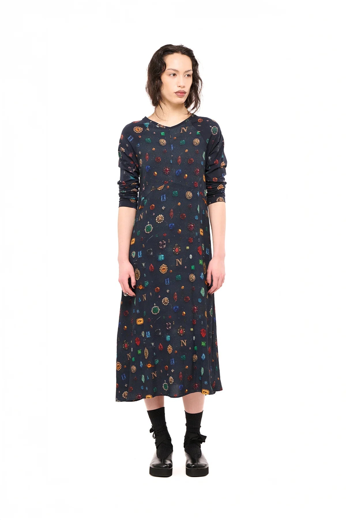 NOM*d | Unmixed Slip Dress | Bejeweled Print | Palm Boutique