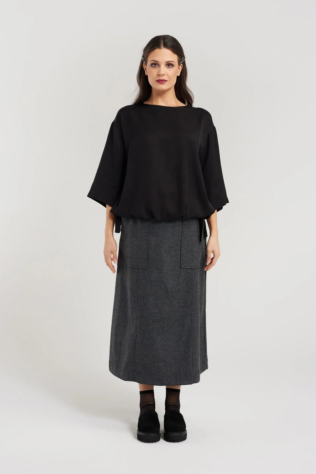 Nyne | Billie Skirt | Charcoal | Palm Boutique