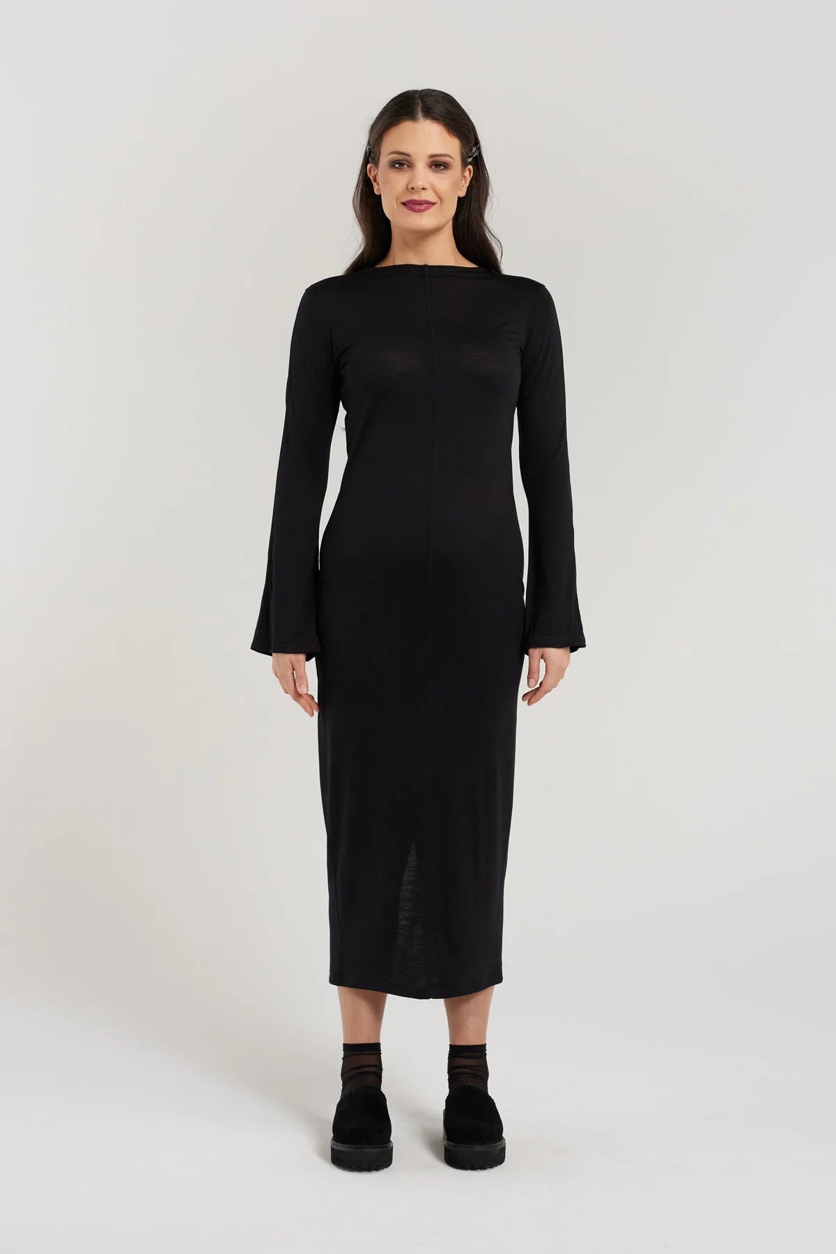 Nyne | Opal Dress | Black Merino | Palm Boutique