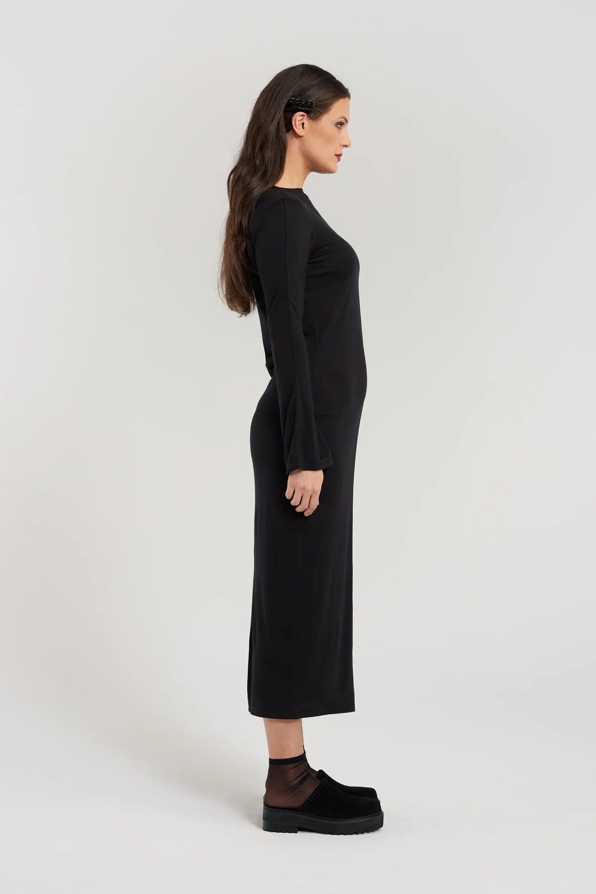 Nyne | Opal Dress | Black Merino | Palm Boutique