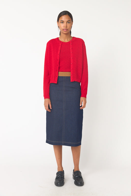 Parquet Cardigan | Red