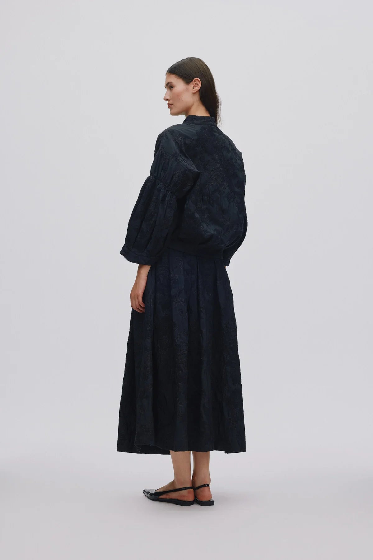 Rabens Saloner | Candie Jacquard Shirt Jacket | Pirate Black | Palm Boutique