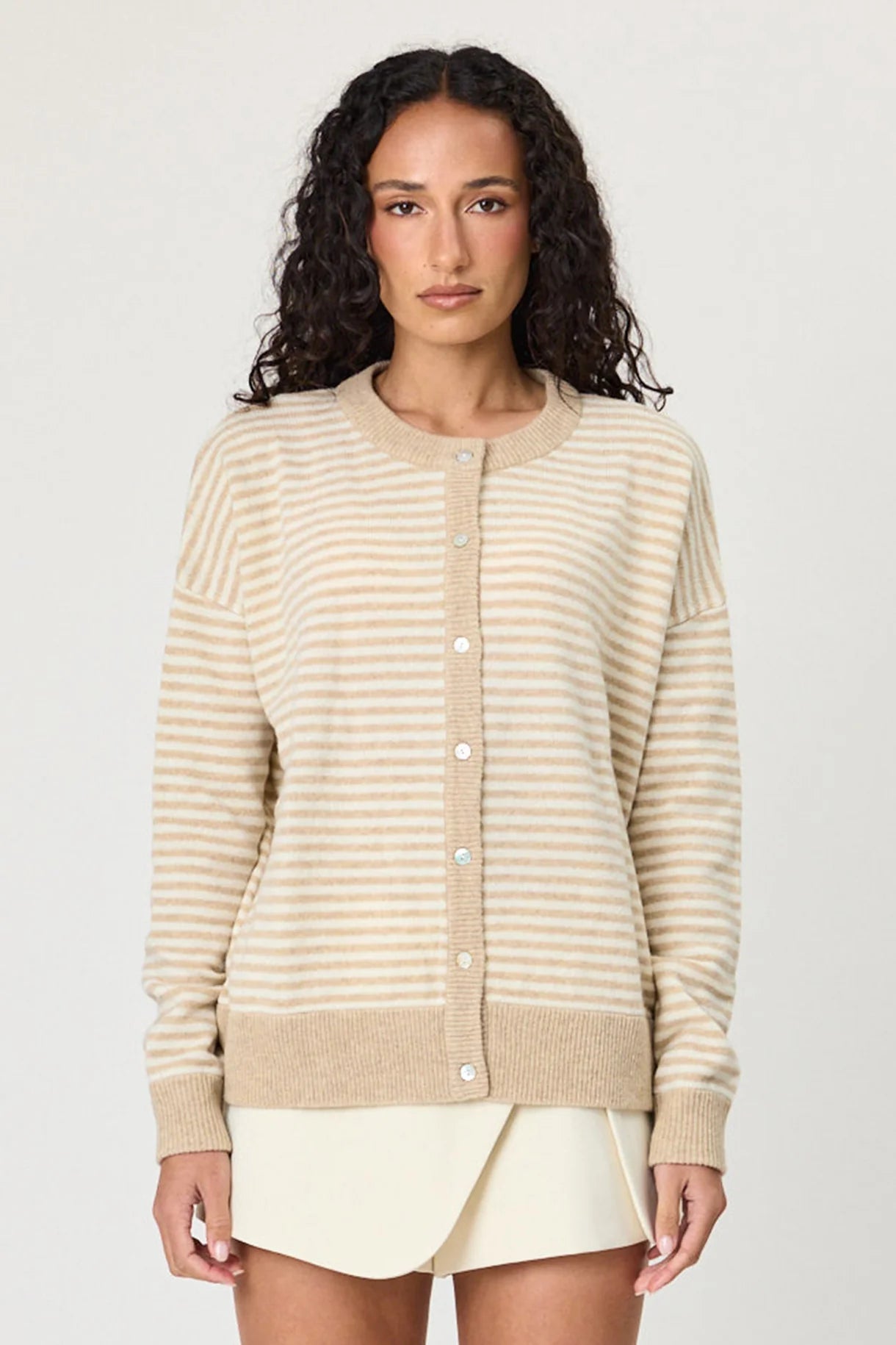 Remain | Tali Cardigan | Latte Stripe | Palm Boutique