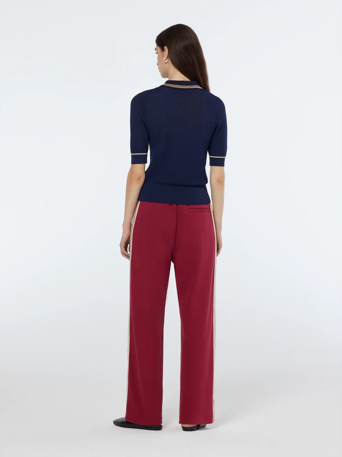 Scotch and Soda | Pointelle Collared Knitted Tee | Navy | Palm Boutique