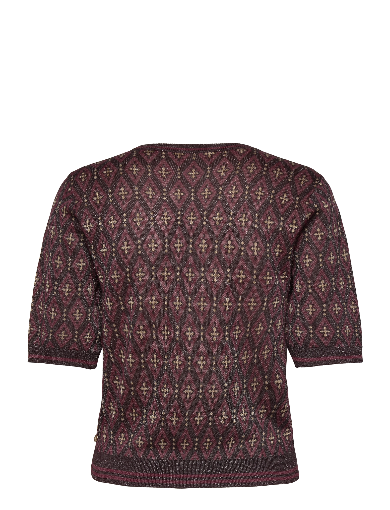 Scotch and Soda | Short Sleeve Jacquard Pullover | Dark Bordeaux | Palm Boutique