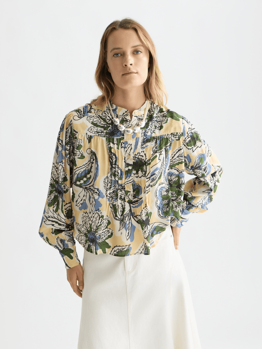 Scotch & Soda | Pin Tuck Long Sleeve Shirt | Lucky Bandana Multi | Palm Boutique