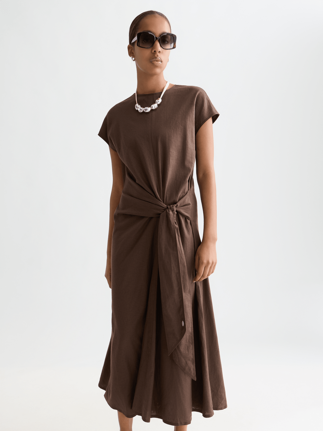 Scotch & Soda | Relaxed Linen Blend Ankle Tie Dress | Hot Fudge | Palm Boutique
