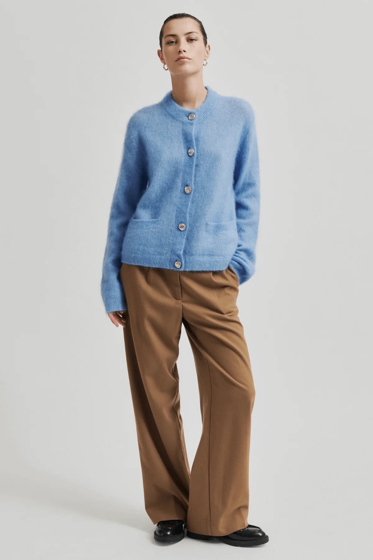 Second Female | Anneleen Knit Cardigan | Vista Blue | Palm Boutique