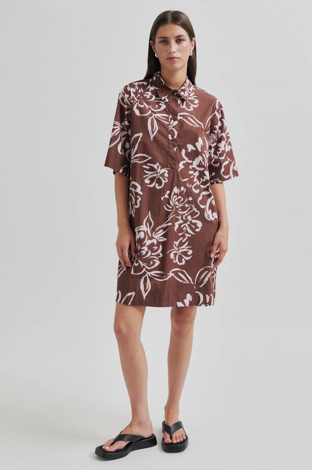 Second Female | Bloem Tunic Dress | Cappucino | Palm Boutique