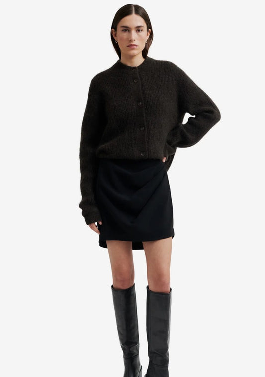 Second Female | Brook Knit Rib Cardigan | Mulch | Palm Boutique