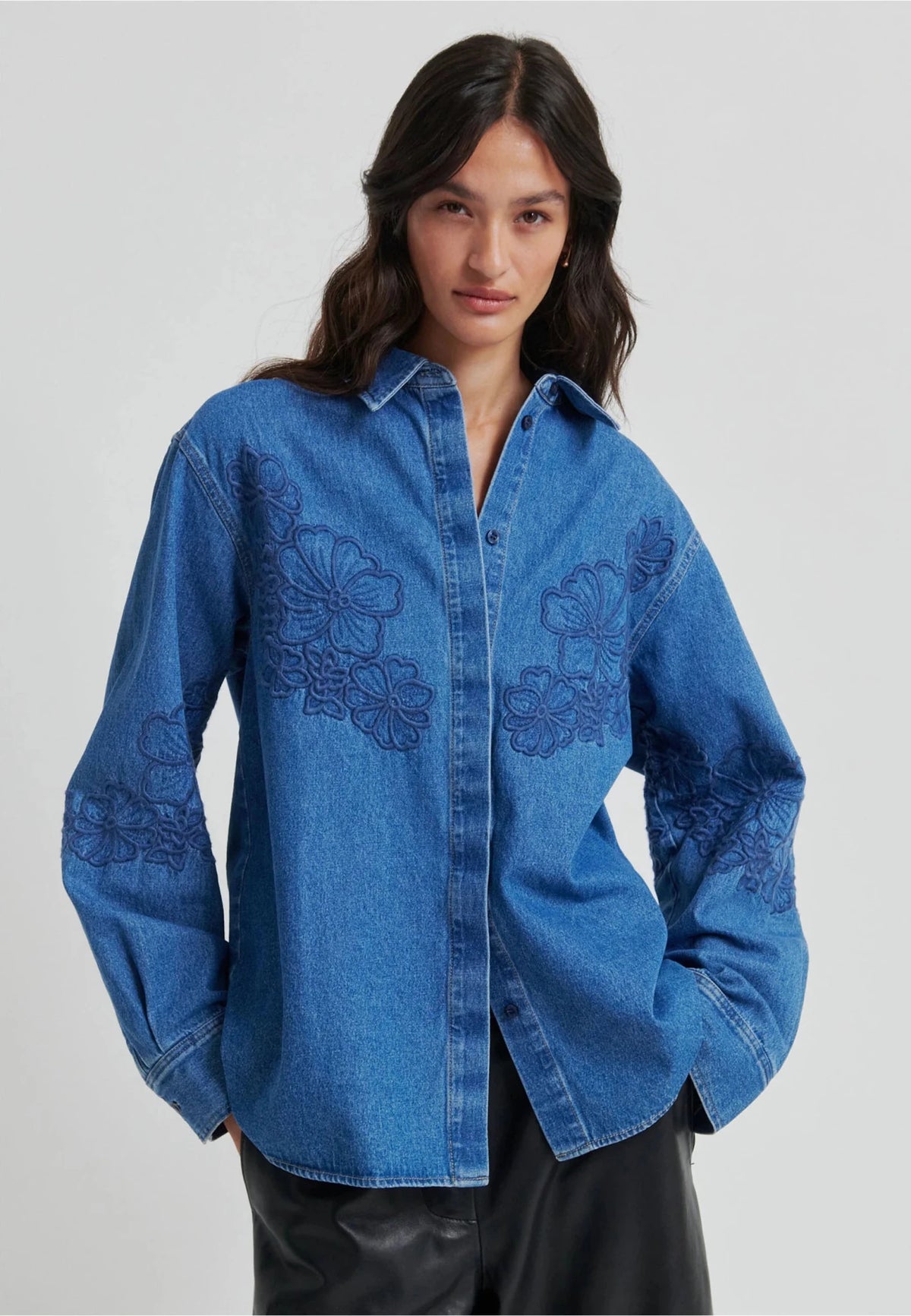 Second Female | Cornelia Denim Shirt | Blue Denim | Palm Boutique
