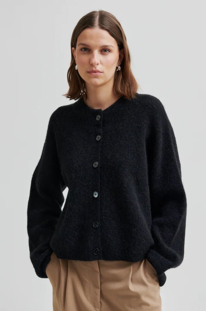 Second Female | Gabby Knit Cardigan | Black Sand | Palm Boutique