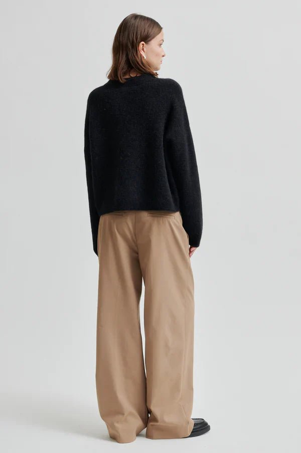 Second Female | Gabby Knit Cardigan | Black Sand | Palm Boutique