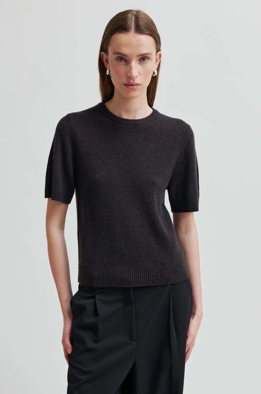 Second Female | Leara Knit O - Neck | Black | Palm Boutique